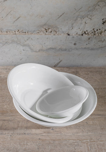 קערות אמייל נמוכות בשלושה גדלים