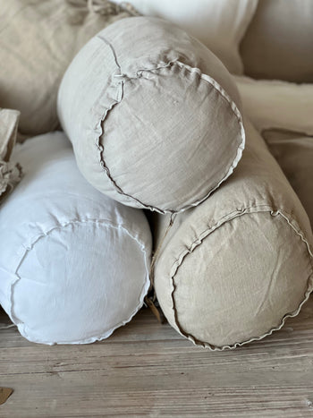 כריות גליל  אליפטית 100% פשתן