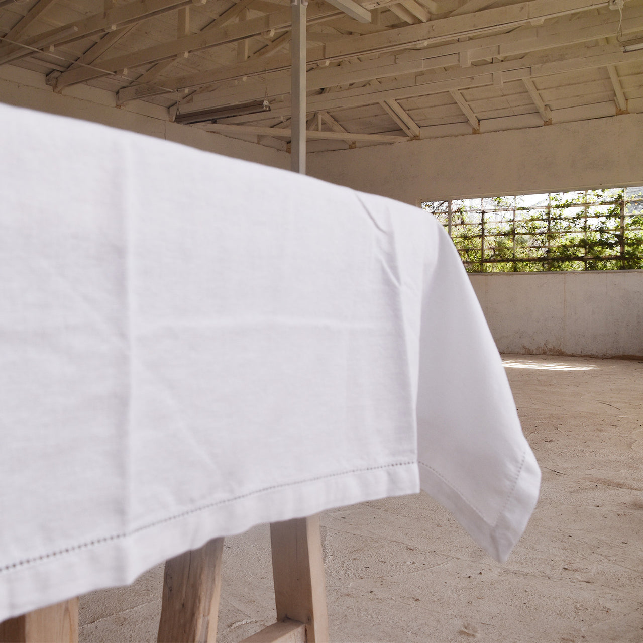 מפת כותנה עם תפר HAMSTITCH