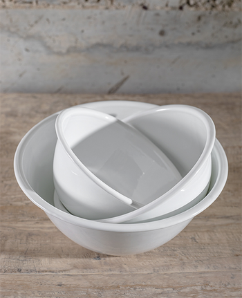 קערות אמייל גבוהות בשלושה גדלים