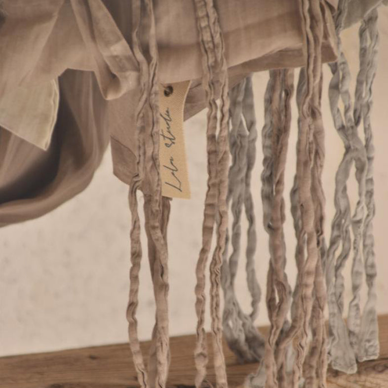 וילון כותנה וואל עם סרטים דקיקים