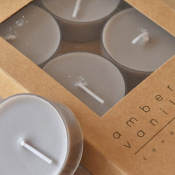 סט של 12 נרות טילייט לבנים קטנים