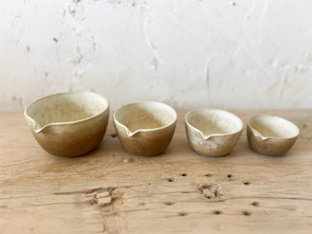 רביעיית כלי קרמיקה  עגול להגשה