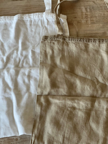 תיק פשתן פס רקמה