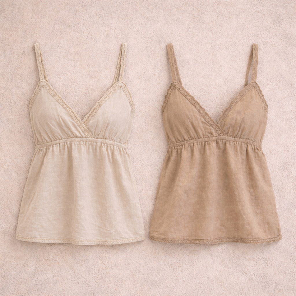 גופיית פשתן תחרה