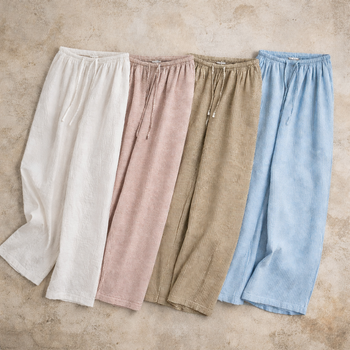 מכנסי פשתן פסים