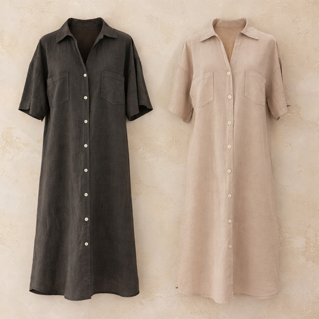 שמלת פשתן גלביה