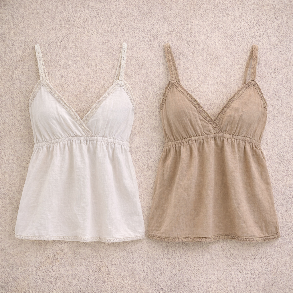 גופיית פשתן תחרה