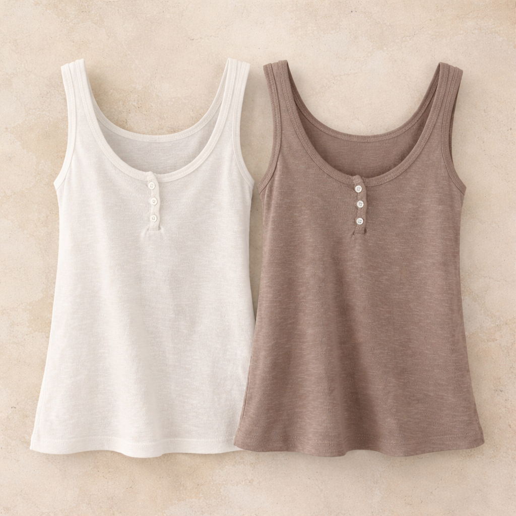 גופיית כותנה כפתורים