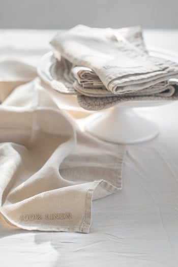 מגבת מטבח רקומה מפשתן