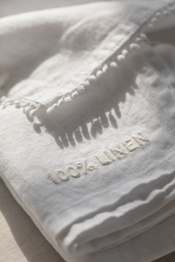 מגבת מטבח רקומה מפשתן