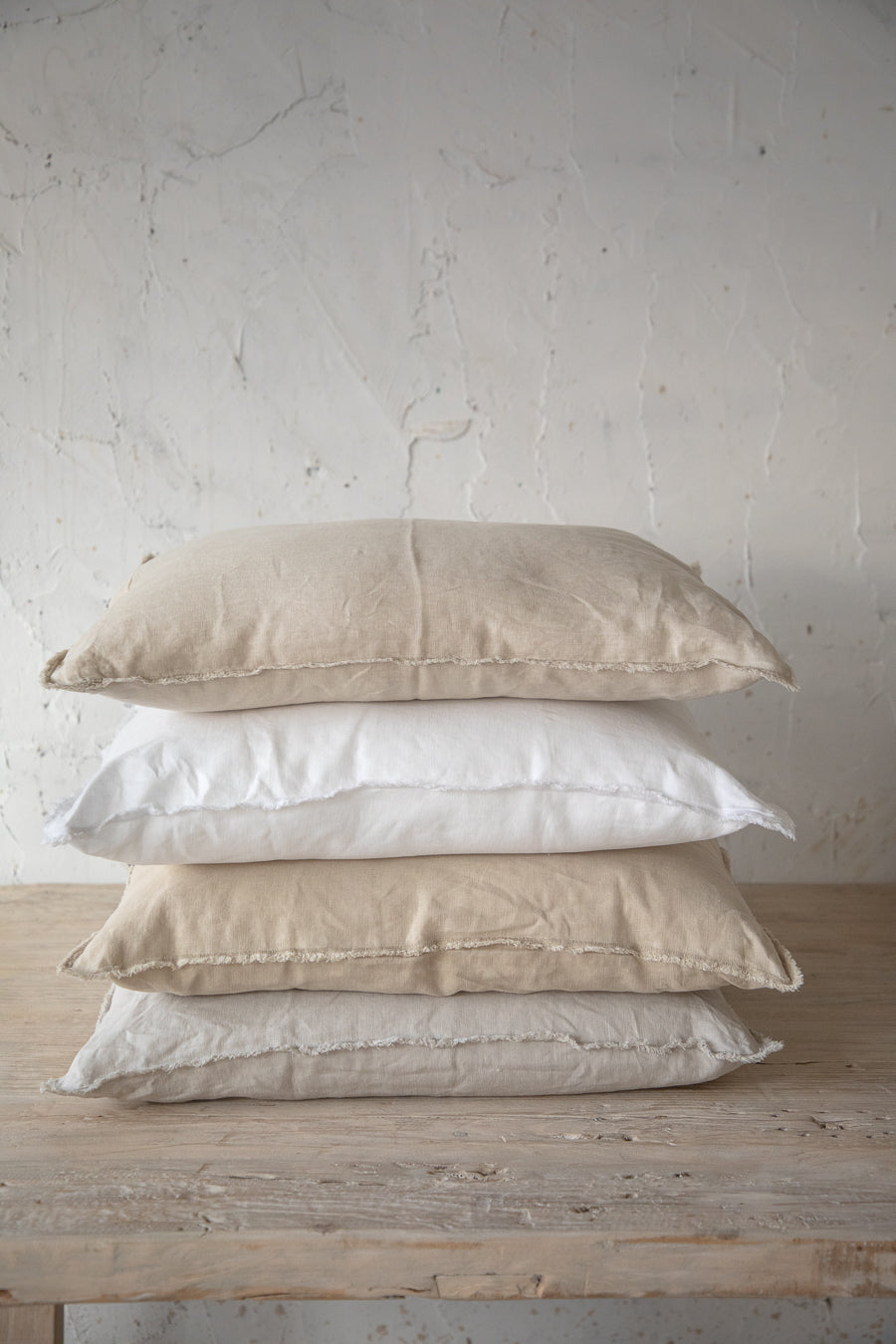 כרית פשתן קצוות פרומים