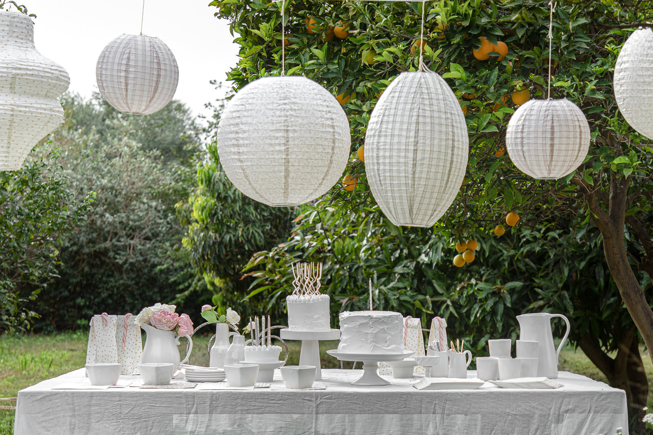 עששית נייר אובל פסים מוקה - בקרוב