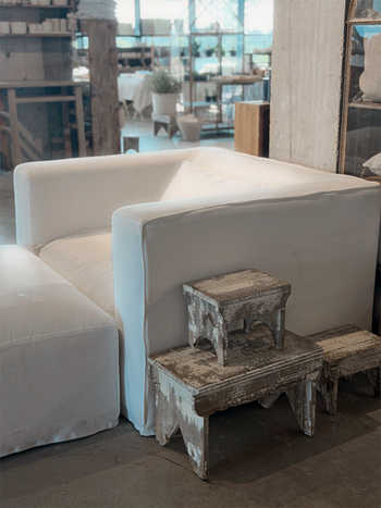 כורסת פשתן ישרה