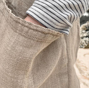 תיק פשתן גס עם כיס קדמי