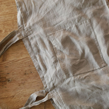 תיק פשתן עם כיס קדמי רחב