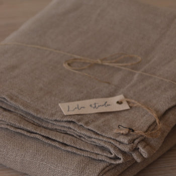 150X250 מפת שולחן מפשתן גס 100%