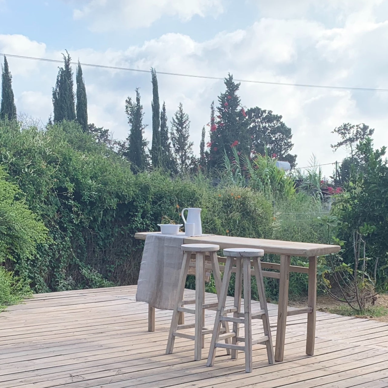 קונסולה מעץ ממוחזר