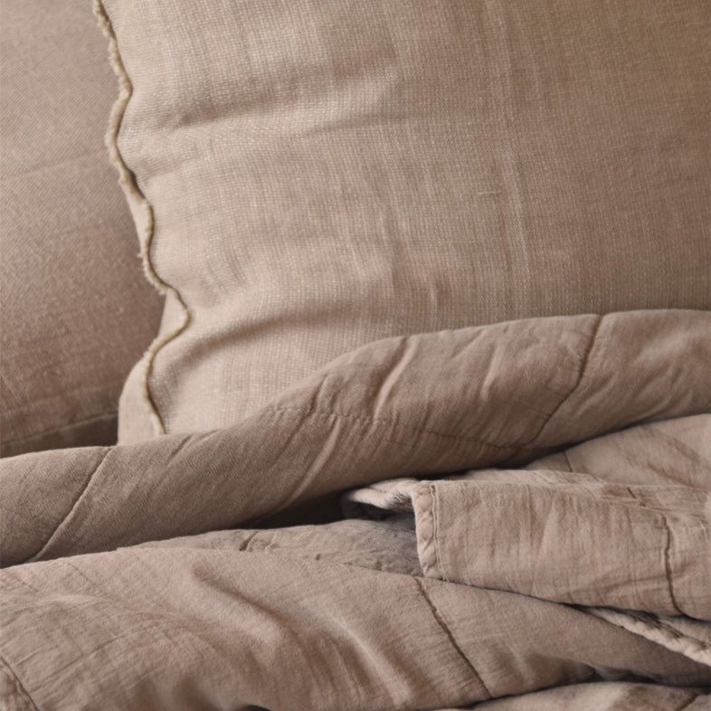 50X70 כרית פשתן עם תיפורים בקצוות