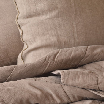 50X70 כרית פשתן עם תיפורים בקצוות